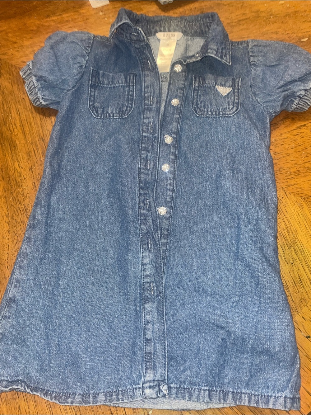 Guess Girls' Denim Shirt Dress - Dark Blue
